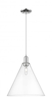 Berkshire Glass - 1 Light - 16 inch - Polished Chrome - Cord hung - Mini Pendant (3442|716-1P-PC-GBC-162)