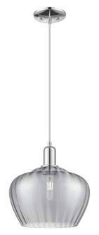 Fenton - 1 Light - 11 inch - Polished Chrome - Cord hung - Mini Pendant (3442|716-1P-PC-G93-L)