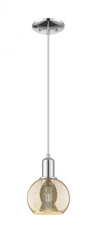 Athens - 1 Light - 6 inch - Polished Chrome - Cord hung - Mini Pendant (3442|716-1P-PC-G128-6)