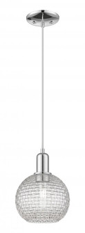 Athens - 1 Light - 8 inch - Polished Chrome - Cord hung - Mini Pendant (3442|716-1P-PC-G122C-8CL)