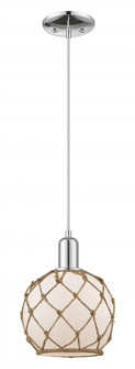 Farmhouse Rope - 1 Light - 8 inch - Polished Chrome - Cord hung - Mini Pendant (3442|716-1P-PC-G121-8RB)