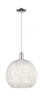 White Mouchette - 1 Light - 14 inch - Polished Chrome - Cord hung - Mini Pendant (3442|716-1P-PC-G1216-14WM)
