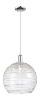 Athens Deco Swirl - 1 Light - 14 inch - Polished Chrome - Cord hung - Mini Pendant (3442|716-1P-PC-G1213-14CL)