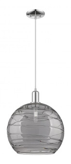 Athens Deco Swirl - 1 Light - 14 inch - Polished Chrome - Cord hung - Mini Pendant (3442|716-1P-PC-G1213-14SM)