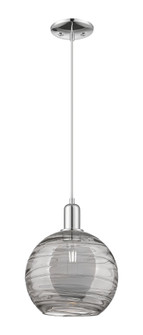Athens Deco Swirl - 1 Light - 10 inch - Polished Chrome - Cord hung - Mini Pendant (3442|716-1P-PC-G1213-10SM)
