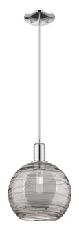 Athens Deco Swirl - 1 Light - 10 inch - Polished Chrome - Cord hung - Mini Pendant (3442|716-1P-PC-G1213-10CL)