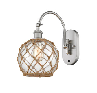 Farmhouse Rope - 1 Light - 8 inch - Brushed Satin Nickel - Adjustable - Sconce (3442|918-1W-SN-G122-8RB)