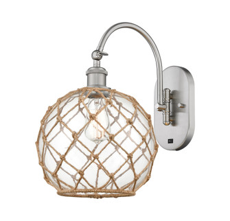 Farmhouse Rope - 1 Light - 10 inch - Brushed Satin Nickel - Adjustable - Sconce (3442|918-1W-SN-G122-10RB)