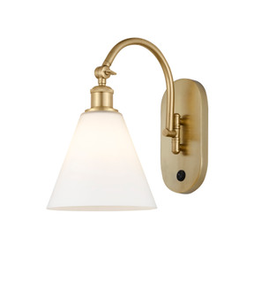 Berkshire Glass - 1 Light - 8 inch - Satin Gold - Sconce (3442|918-1W-SG-GBC-81)
