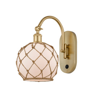 Farmhouse Rope - 1 Light - 8 inch - Satin Gold - Adjustable - Sconce (3442|918-1W-SG-G121-8RB)