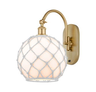 Farmhouse Rope - 1 Light - 10 inch - Satin Gold - Adjustable - Sconce (3442|918-1W-SG-G121-10RW)