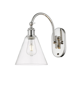 Berkshire Glass - 1 Light - 8 inch - Polished Nickel - Sconce (3442|918-1W-PN-GBC-82)