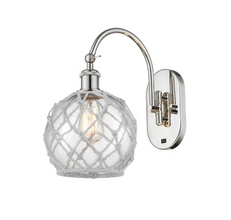 Farmhouse Rope - 1 Light - 8 inch - Polished Nickel - Adjustable - Sconce (3442|918-1W-PN-G122-8RW)