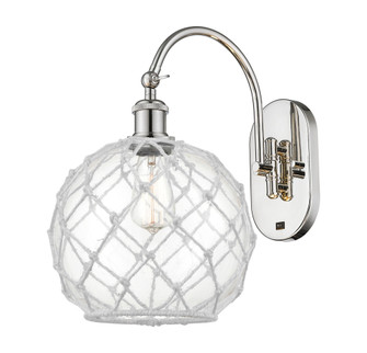 Farmhouse Rope - 1 Light - 10 inch - Polished Nickel - Adjustable - Sconce (3442|918-1W-PN-G122-10RW)