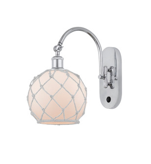 Farmhouse Rope - 1 Light - 8 inch - Polished Chrome - Adjustable - Sconce (3442|918-1W-PC-G121-8RW)