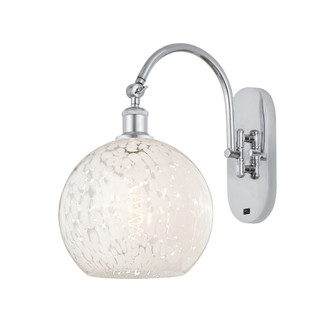 White Mouchette - 1 Light - 10 inch - Polished Chrome - Sconce (3442|918-1W-PC-G1216-10WM)