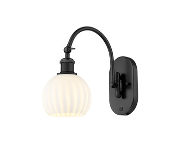 White Venetian - 1 Light - 6 inch - Matte Black - Sconce (3442|918-1W-BK-G1217-6WV)