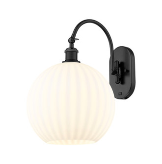 White Venetian - 1 Light - 12 inch - Matte Black - Sconce (3442|918-1W-BK-G1217-12WV)
