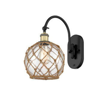 Farmhouse Rope - 1 Light - 8 inch - Black Antique Brass - Adjustable - Sconce (3442|918-1W-BAB-G122-8RB)