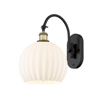 White Venetian - 1 Light - 10 inch - Black Antique Brass - Sconce (3442|918-1W-BAB-G1217-10WV)