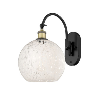 White Mouchette - 1 Light - 10 inch - Black Antique Brass - Sconce (3442|918-1W-BAB-G1216-10WM)