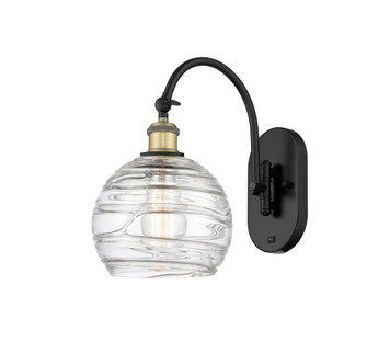 Athens Deco Swirl - 1 Light - 8 inch - Black Antique Brass - Sconce (3442|918-1W-BAB-G1213-8CL)
