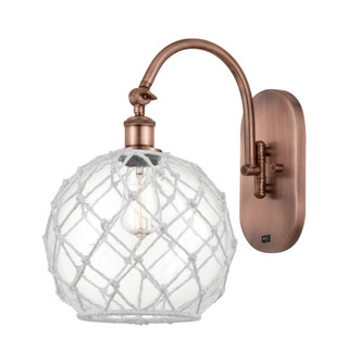 Farmhouse Rope - 1 Light - 10 inch - Antique Copper - Adjustable - Sconce (3442|918-1W-AC-G122-10RW)