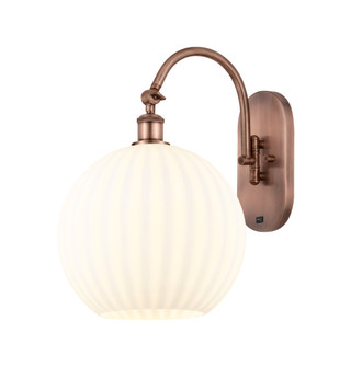 White Venetian - 1 Light - 12 inch - Antique Copper - Sconce (3442|918-1W-AC-G1217-12WV)