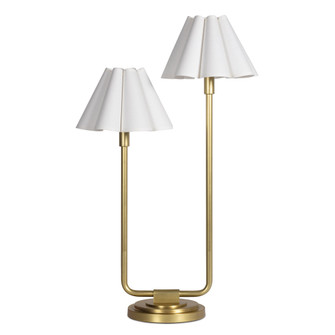 Regina Andrew Polly Double Arm Table Lamp (Natural Brass with Linen Scalloped Shade) (5533|13-1691NB-WT)