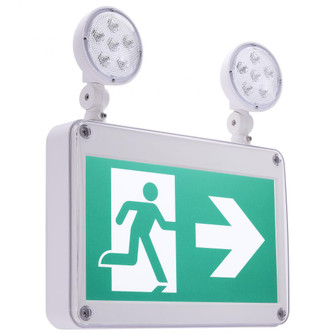 Running Man Green Combo Exit Sign/Emergency Light; 120/347V; 2HR backup; Single/Dual Face; Universal (27|67/570)