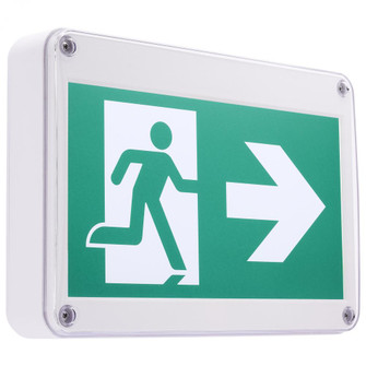 Running Man Green Exit Sign; 120/347V; 2HR backup; Single/Dual Face; Universal Mounting; Wet (27|67/561)