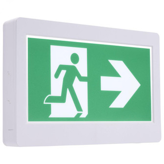 Running Man Green Exit Sign; 120-347V; 2HR backup; Single/Dual Face; Universal Mounting; (27|67/500)