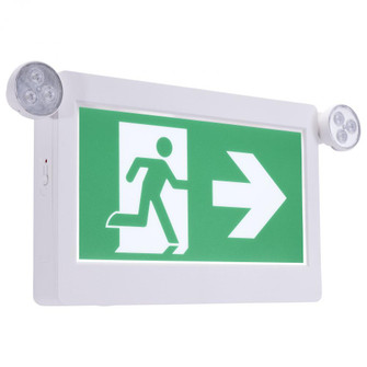 Running Man Green Combo Exit Sign/Emergency Light; 120-347V; 2HR backup; Single/Dual Face; Universal (27|67/510)