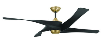 Venn 58'' 4-Blade Ceiling Fan in Flat Black/Satin Brass w/ Flat Black Blades; Light Kit Optional  (20|VNN58FBSB4)