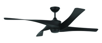 Venn 58'' 4-Blade Indoor/Outdoor (Damp) Ceiling Fan in Flat Black w/ Flat Black Blades; Light Kit (20|VNN58FB4)