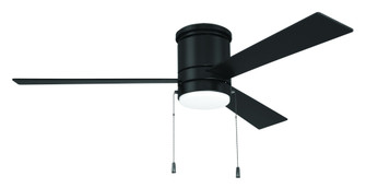 McCoy Hugger 52'' 3-Blade Ceiling Fan in Flat Black w/ Flat Black Blades (Pull-Chain); Light Kit (20|MCYH52FB3-PC)