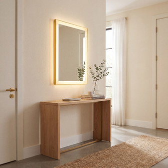 Paulding LED Rectangle Frontlit Mirror with Gold Frame (128|2-1232-24X32)