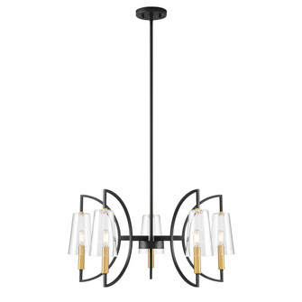 Hanley 5-Light Chandelier in Matte Black and Warm Brass (128|1-7169-5-143)