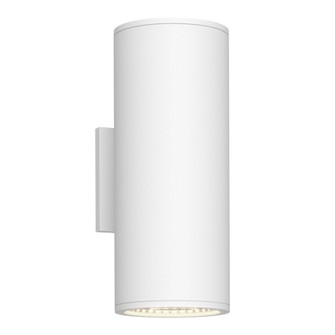 Nordic 12-in (5-in Dia.) White Dimmable Up and Down LED Exterior Cylinder Wall Sconce (461|EW265212-WH)