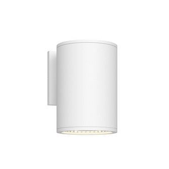 Nordic 7-in (5-in Dia.) White Dimmable LED Exterior Cylinder Wall Sconce (461|EW265107-WH)