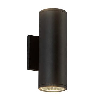 Nordic 10-in (3-in Dia.) Black Dimmable Up and Down LED Exterior Cylinder Wall Sconce (461|EW264210-BK)