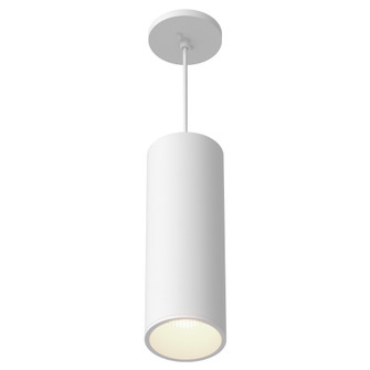 Lorna 13-in (4-in Dia.) 36 Degree Optic White Damp-Rated Dimmable LED Cylinder Pendant (461|LD4-PD12W24-3036-WH-UNV-010)