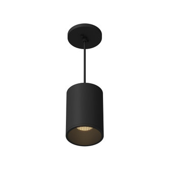 Lorna 6-in (4-in Dia.) 36 Degree Optic Black Damp-Rated Dimmable LED Cylinder Pendant (461|LD4-PD06W18-3036-BK-UNV-010)