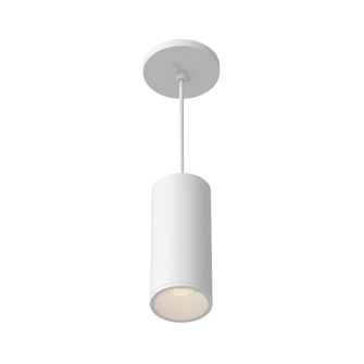 Lorna 8-in (3-in Dia.) 36 Degree Optic White Damp-Rated Dimmable LED Cylinder Pendant (461|LD3-PD08W14-3036-WH-UNV-010)