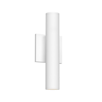 Lorna 12-in (2-in Dia.) 36 Degree Optic White Dimmable LED Cylinder Wall Sconce (Up and Down Light) (461|LD2-UD12W20-3036-WH-UNV-010)