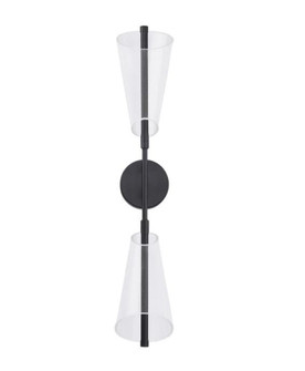 Mulberry 29-in Black/Light Guide Dimmable LED Wall Sconce (461|WS62629-BK/LG-UNV)