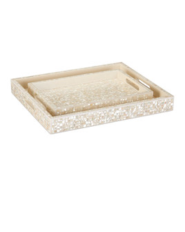 Gerri Dot Mother of Pearl Tray Set of 2 (92|1200-1020)