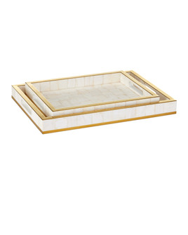 Casey Mother of Pearl Tray Set of 2 (92|1200-1021)