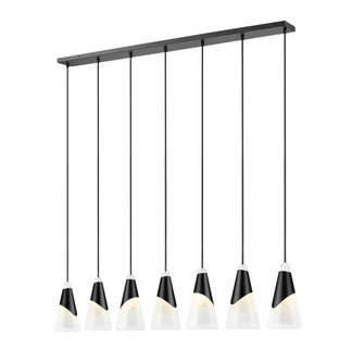 7 Light Linear Chandelier (276|828P7-7L-MB)