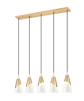 5 Light Linear Chandelier (276|828P7-5L-MGLD)